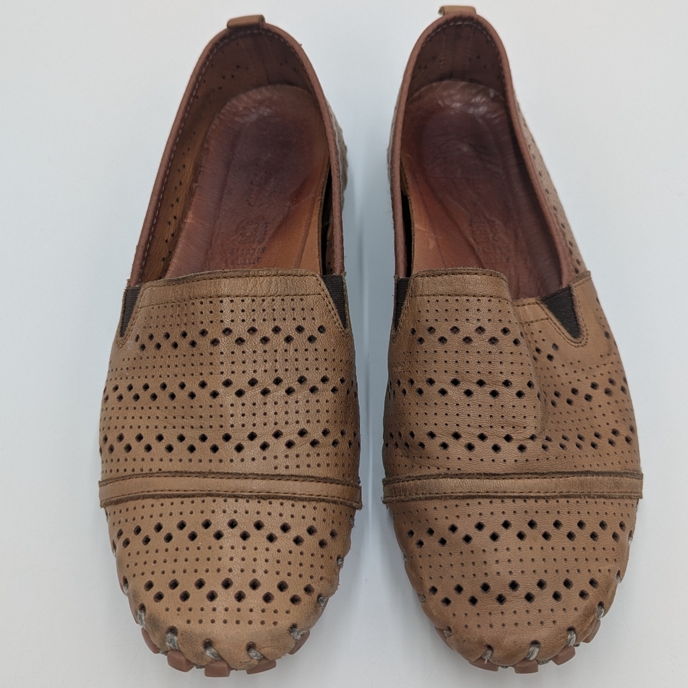 Spring Step Freida Leather Moccasins Flats 8.5 Brown Slip Comfy Casual Women's